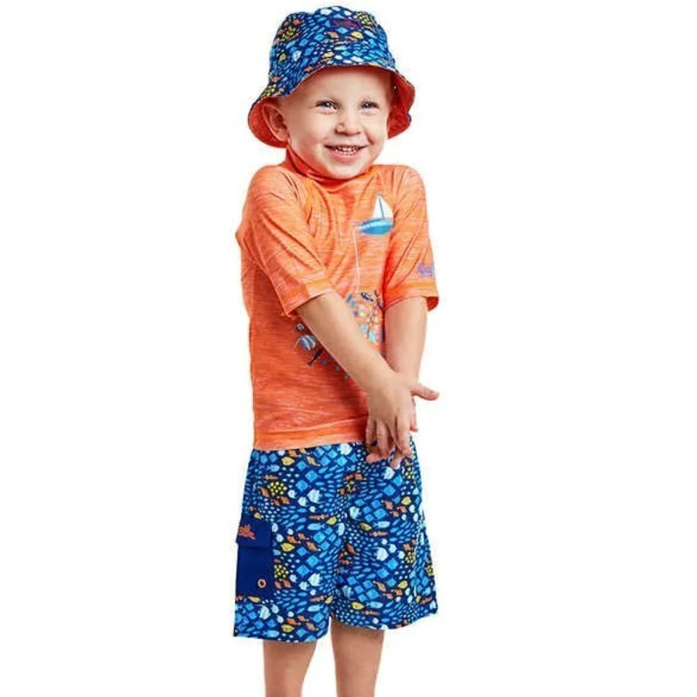 NWT - UV SKINZ 3 pc (Hat, Rashguard Top, Shorts) Swim & Rashguard - Size 12-18